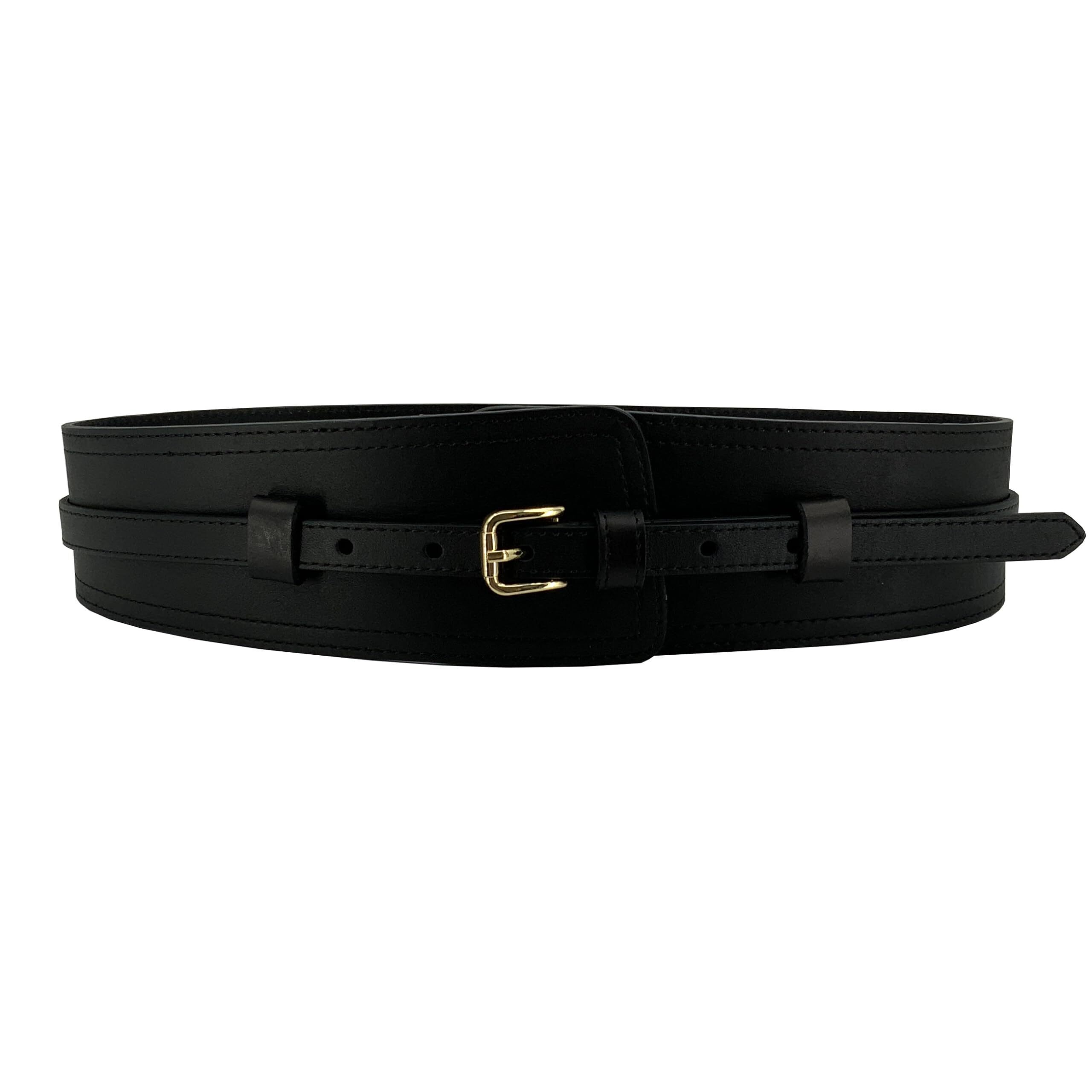 2828 Wide Waist Belt For Women Leather 2 In 1 Tunics, Vintage Full